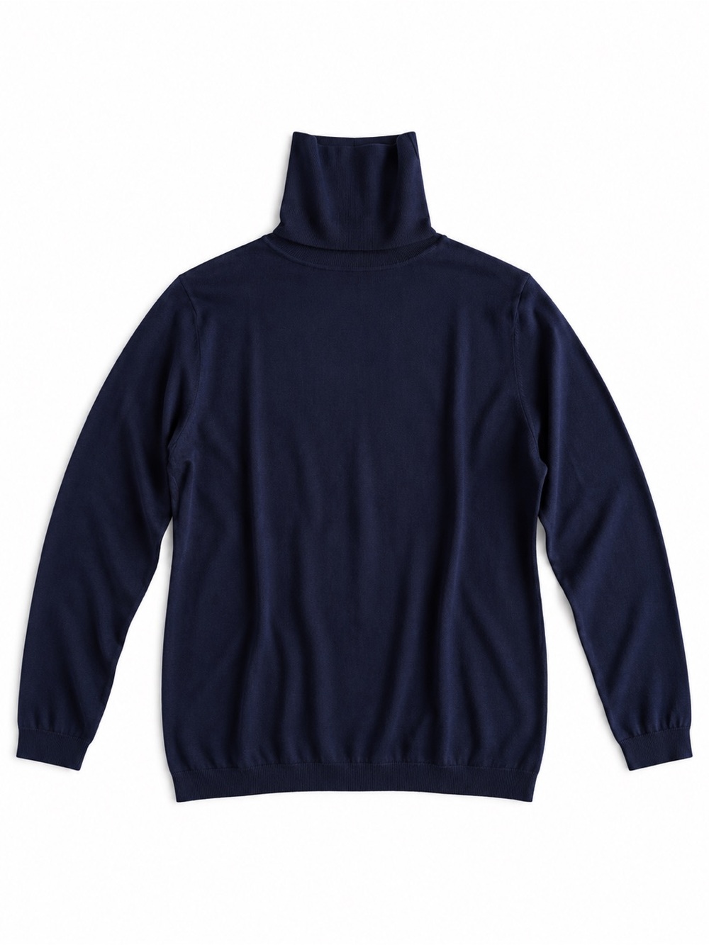 Talbots Turtleneck Sweater Top Cotton Modal Blend Navy Blue Size Large